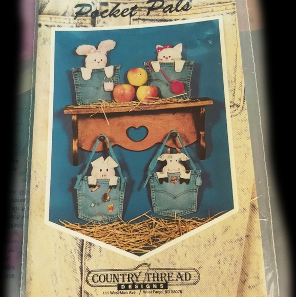 🗺️ Pocket Pals by Country Thread Designs New, Vintage, Cute Fall Craft Project - Picture 2 of 6